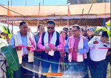 গৃহজিলাৰ ধাননী পথাৰত শিক্ষামন্ত্ৰী ৰণোজ পেগু