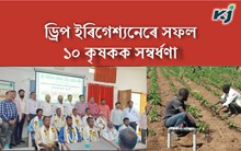 Drip Irrigation :  ড্ৰিপ ইৰিগেশ্যনেৰে সফল ১০ কৃষকক সম্বৰ্ধণা