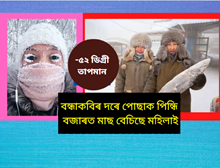 মাইনাছ ৫২ ডিগ্ৰীত জঠৰ য়াকুটস্ক: বন্ধাকবিৰ দৰে পোছাক পিন্ধি বজাৰত মাছ বেচিছে মহিলাই