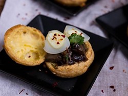 Delicious Foods making of quail bird and mushrooms