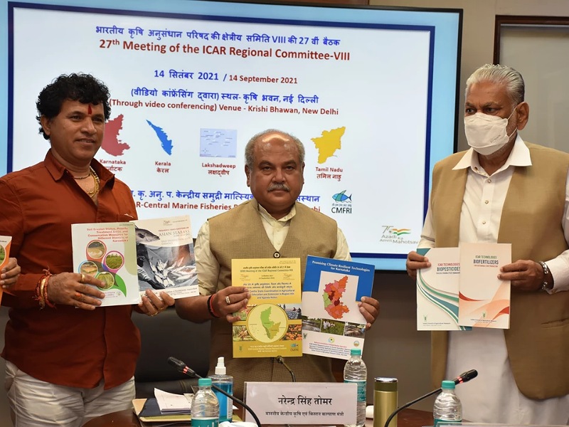The MoUs were signed in presence of Agriculture Minister Narendra Singh Tomar (Twitter/Narendra Singh Tomar) The MoUs were signed in presence of Agriculture Minister Narendra Singh Tomar (Twitter/Narendra Singh Tomar)