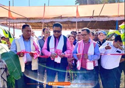 Ranoj Pegue in the paddy fields of his home district