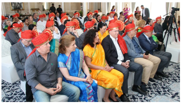 Senior officials of Haifa Group during the launch of its Indian subsidiary at Hotel Taj Mahal Tower, Mumbai