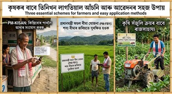 কৃষকৰ বাবে তিনিখন লাগতিয়াল আঁচনি আৰু আৱেদনৰ সহজ উপায়